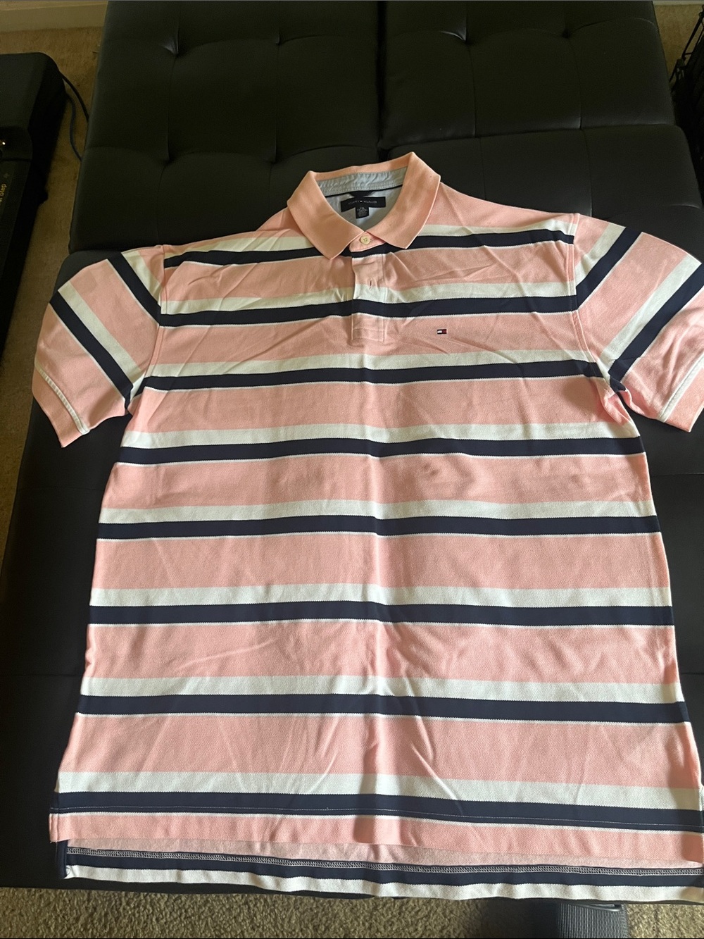 Tommy Hilfiger Pink Navy White Striped Polo Shirt